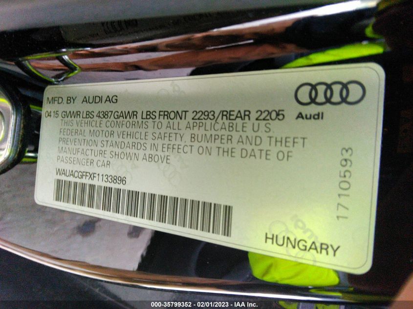 2015 AUDI A3 1.8T PREMIUM - WAUACGFFXF1133896