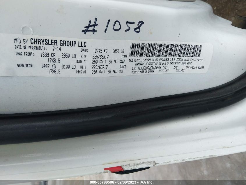 2014 RAM CARGO VAN TRADESMAN 2C4JRGAG1ER428509