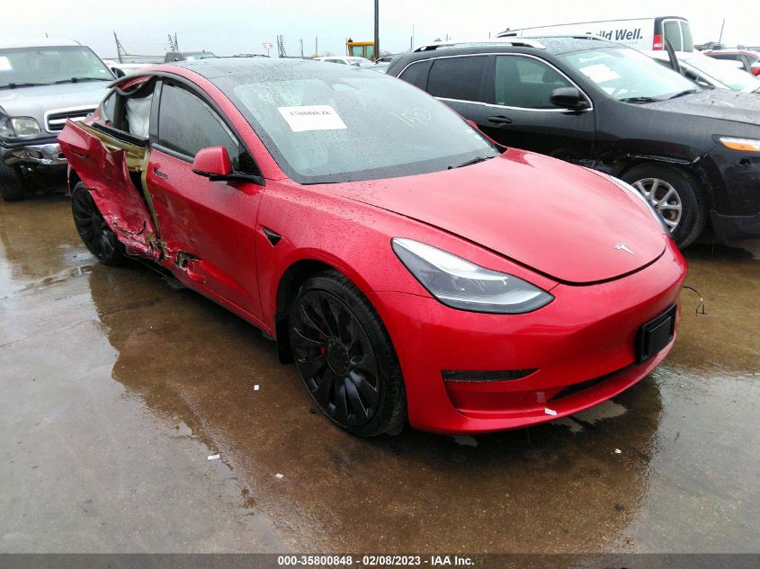 2022 TESLA MODEL 3 PERFORMANCE - 5YJ3E1EC6NF261522