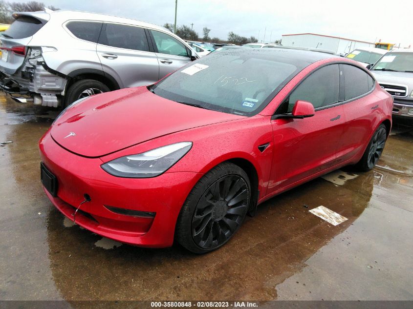2022 TESLA MODEL 3 PERFORMANCE - 5YJ3E1EC6NF261522