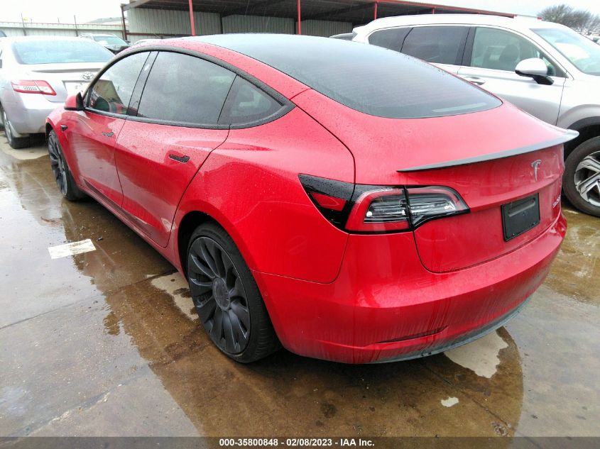2022 TESLA MODEL 3 PERFORMANCE - 5YJ3E1EC6NF261522