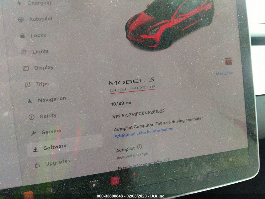 2022 TESLA MODEL 3 PERFORMANCE - 5YJ3E1EC6NF261522