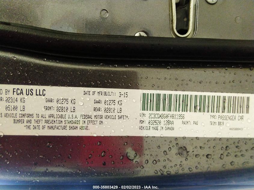 2015 DODGE CHARGER SE - 2C3CDXBG0FH811956