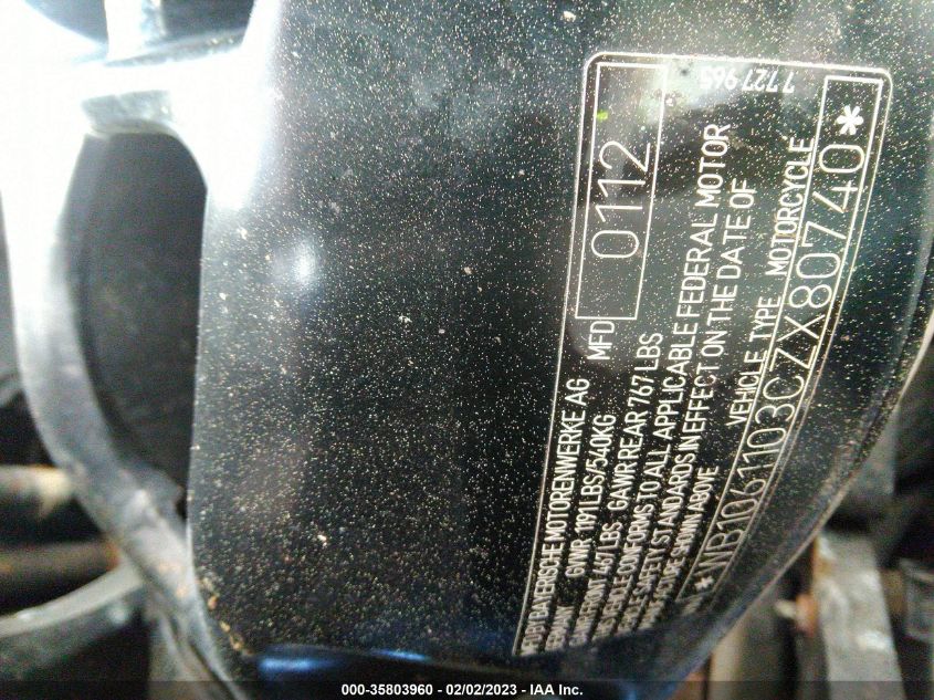2012 BMW K1600 GT WB1061103CZX80740