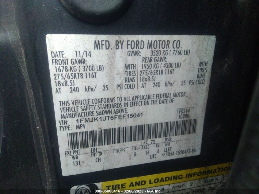 2015 FORD EXPEDITION EL XLT/KING RANCH - 1FMJK1JT6FEF15041