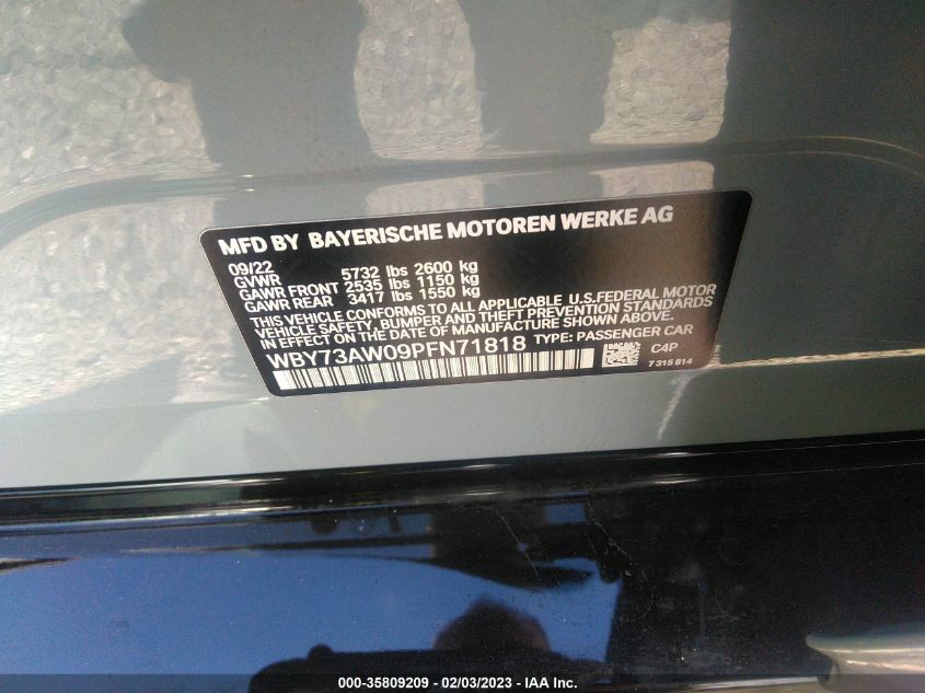 2023 BMW I4 EDRIVE40 WBY73AW09PFN71818