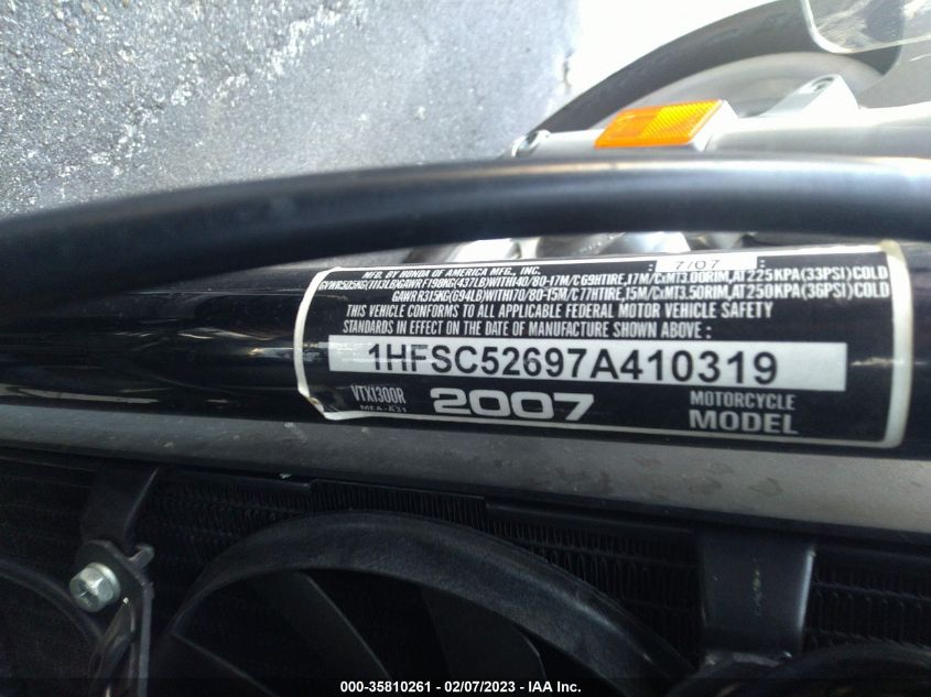 2007 HONDA VTX1300 R 1HFSC52697A410319