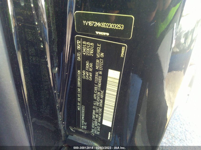 2013 VOLVO C30 T5 YV1672MK6D2303253