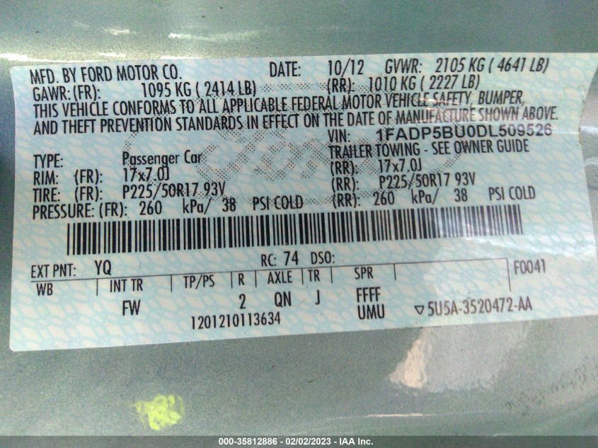 2013 FORD C-MAX HYBRID SEL 1FADP5BU0DL509526