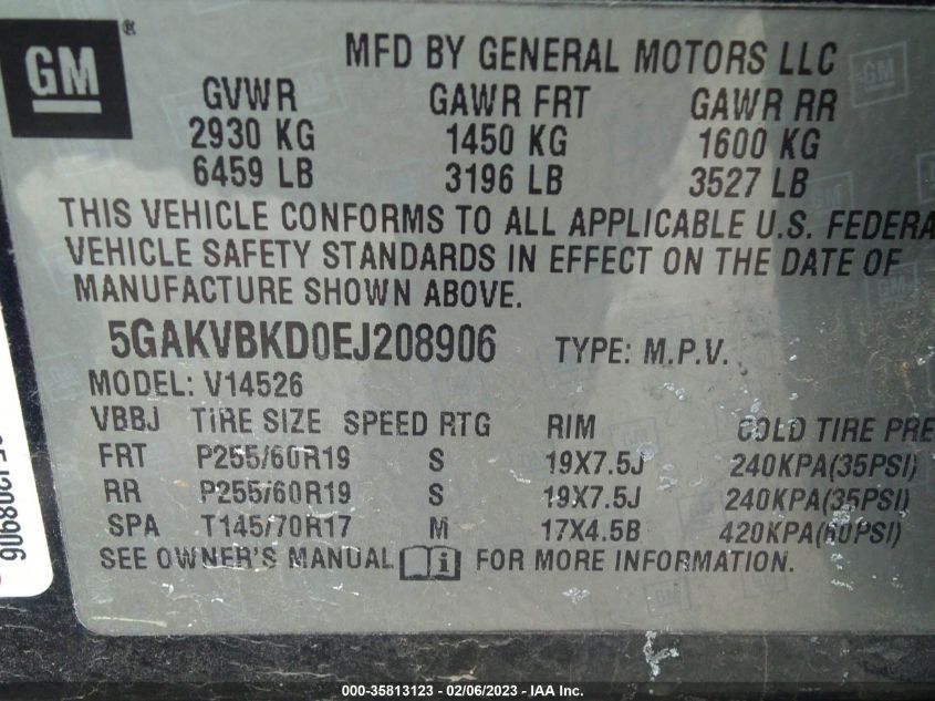 2014 BUICK ENCLAVE LEATHER - 5GAKVBKD0EJ208906