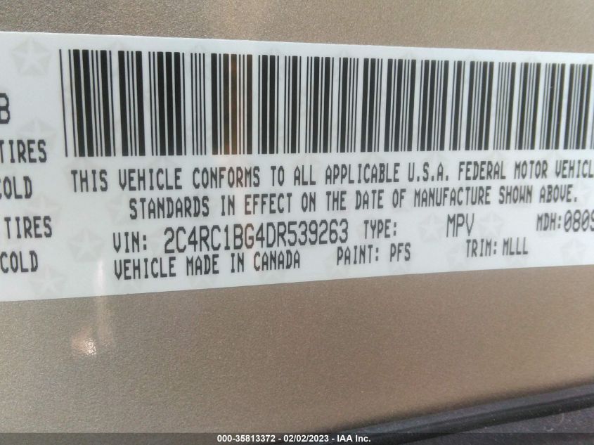 2013 CHRYSLER TOWN & COUNTRY TOURING - 2C4RC1BG4DR539263