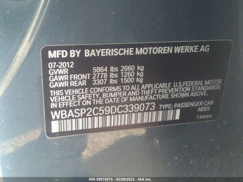 2013 BMW 5 SERIES GRAN TURISMO 535I XDRIVE - WBASP2C59DC339073