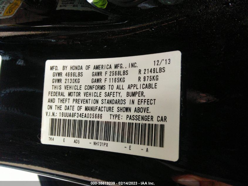 2014 ACURA TL SPECIAL EDITION - 19UUA8F34EA005686