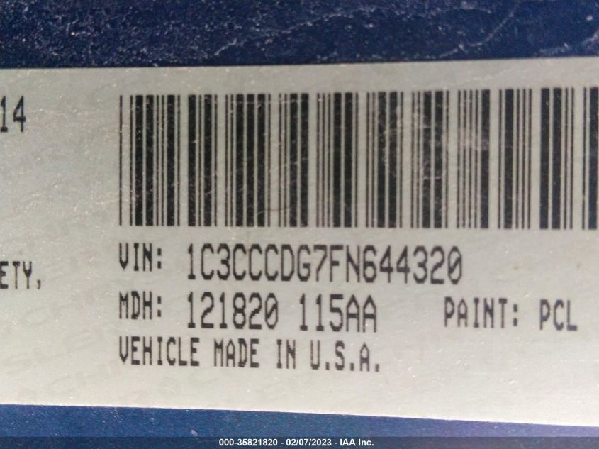 2015 CHRYSLER 200 S - 1C3CCCDG7FN644320