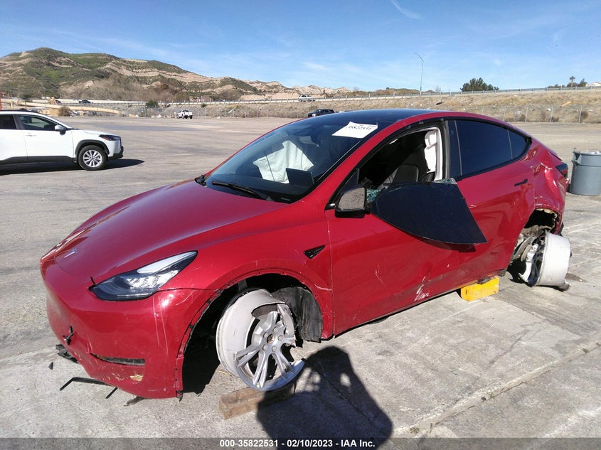 VIN 7SAYGDEE0NF361573 2022 TESLA MODEL Y LONG RANGE
