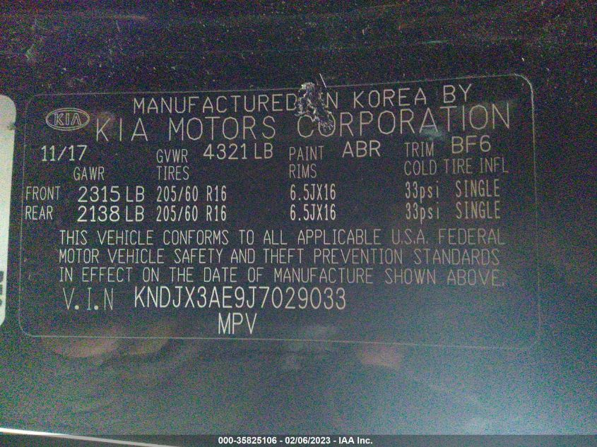 2018 KIA SOUL EV EV+ KNDJX3AE9J7029033