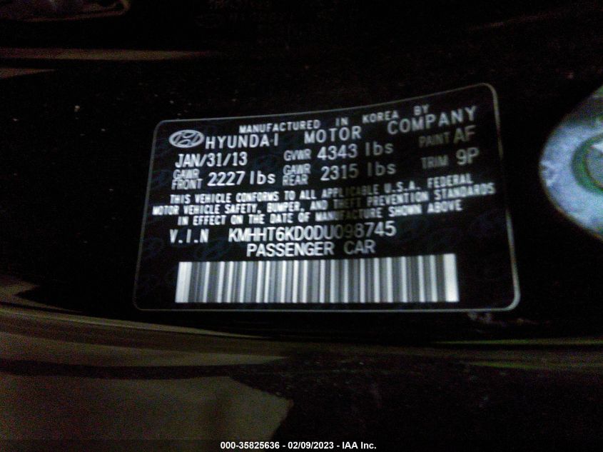 2013 HYUNDAI GENESIS COUPE 2.0T KMHHT6KD0DU098745