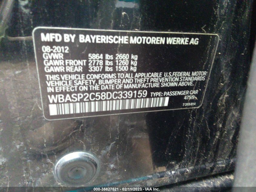 2013 BMW 5 SERIES GRAN TURISMO 535I XDRIVE - WBASP2C58DC339159