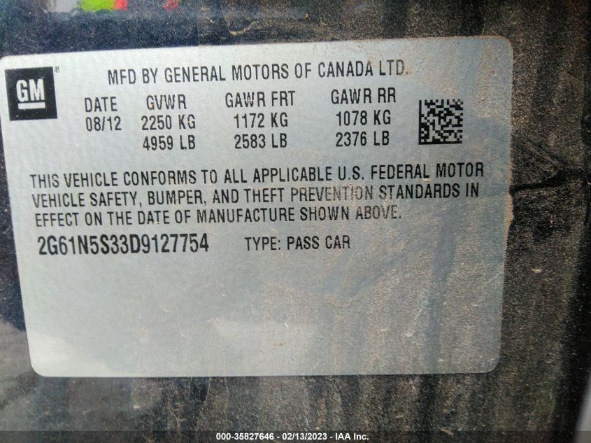 2013 CADILLAC XTS - 2G61N5S33D9127754