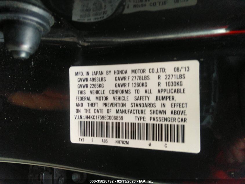 2014 ACURA RLX TECH PKG - JH4KC1F59EC006859