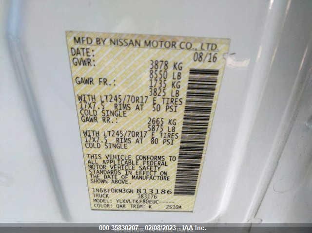 2016 NISSAN NV SV 1N6BF0KM3GN813186