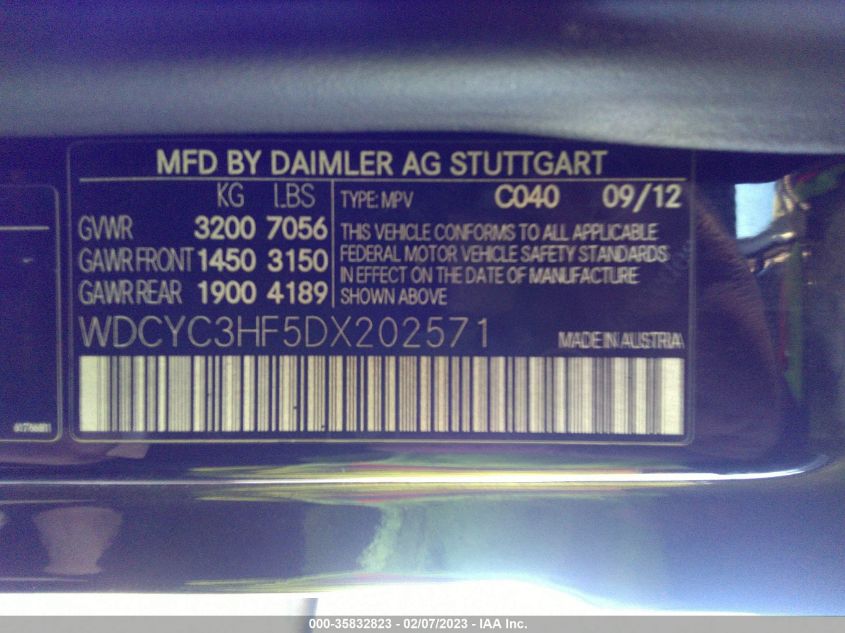 2013 MERCEDES-BENZ G-CLASS G 550 - WDCYC3HF5DX202571