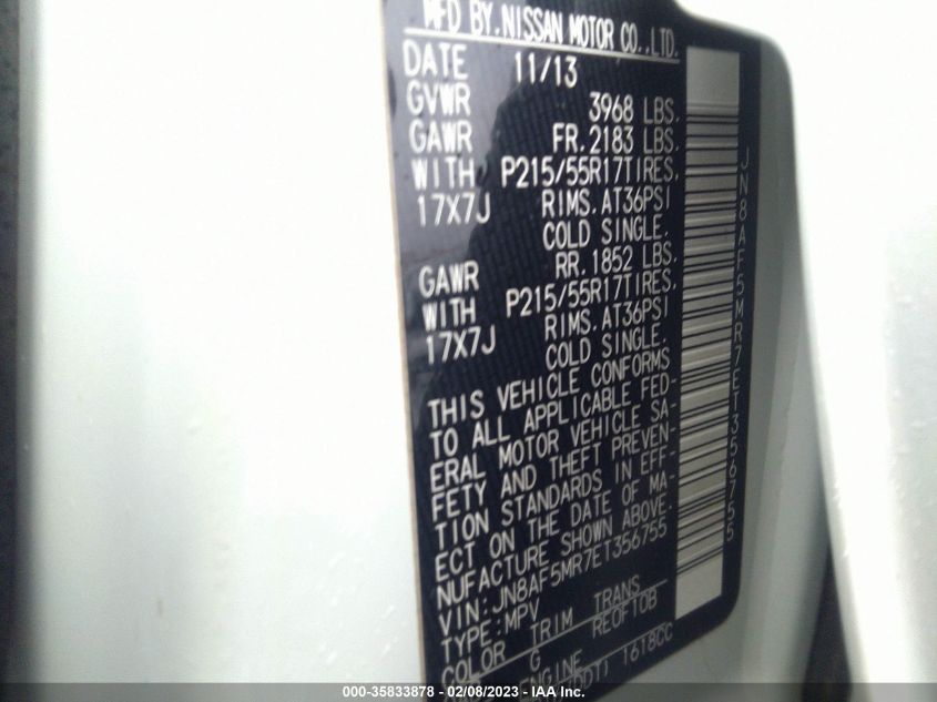2014 NISSAN JUKE S - JN8AF5MR7ET356755