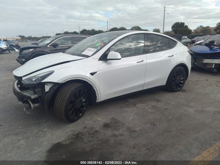 VIN 7SAYGDEF1NF374101 2022 TESLA MODEL Y PERFORMANCE
