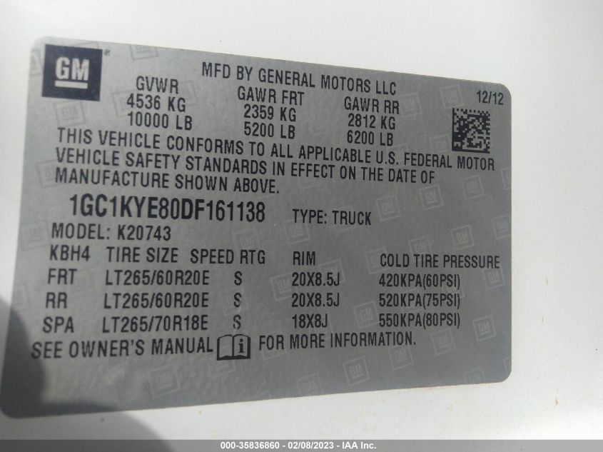 2013 CHEVROLET SILVERADO 2500HD LTZ - 1GC1KYE80DF161138