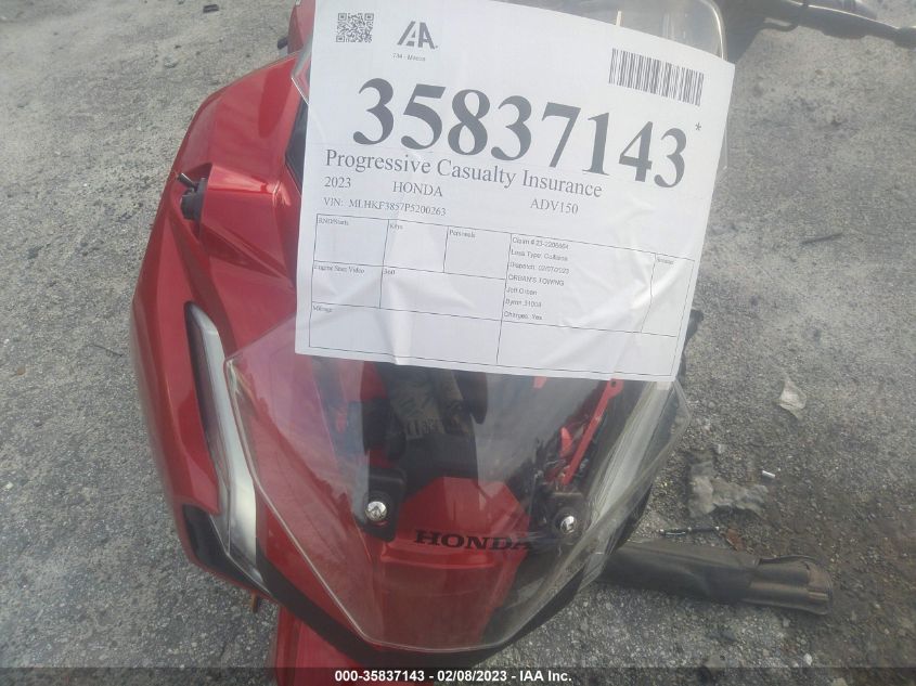 2023 HONDA ADV150 A MLHKF3857P5200263
