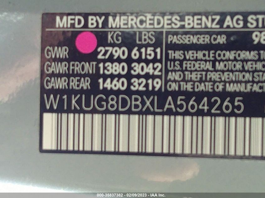 2020 MERCEDES-BENZ S-CLASS S 560 - W1KUG8DBXLA564265