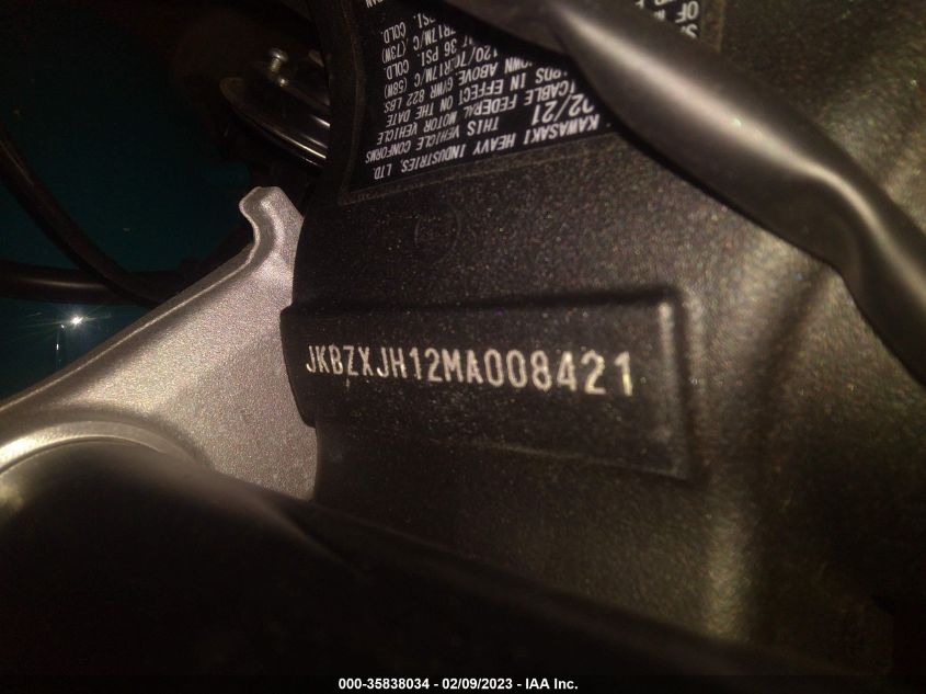 2021 KAWASAKI ZX636 K JKBZXJH12MA008421