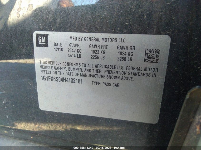 2017 CHEVROLET BOLT EV PREMIER - 1G1FX6S04H4132181