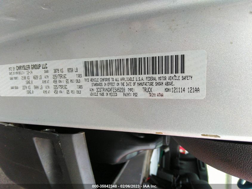 2015 RAM PROMASTER 3C6TRVNGXFE505220
