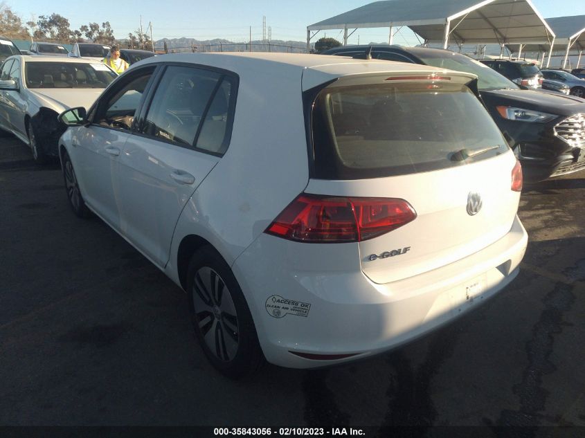 2016 VOLKSWAGEN E-GOLF SE WVWKP7AUXGW910681