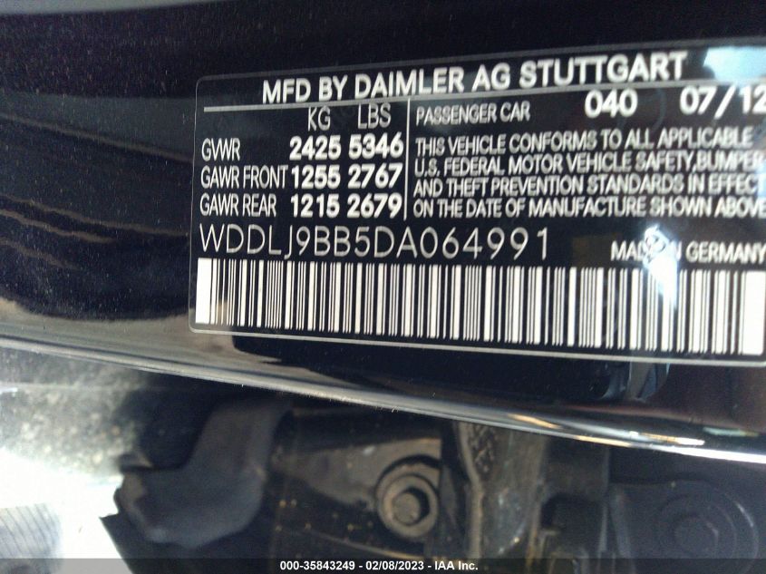 2013 MERCEDES-BENZ CLS-CLASS CLS 550 WDDLJ9BB5DA064991