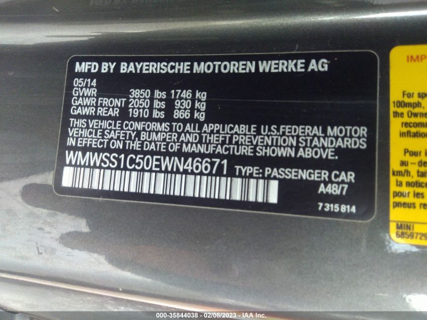 2014 MINI COOPER PACEMAN WMWSS1C50EWN46671