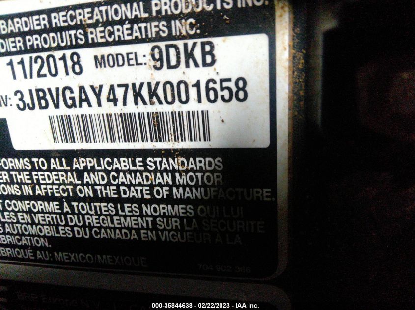 2019 CAN-AM MAVERICK X3 TURBO - 3JBVGAY47KK001658