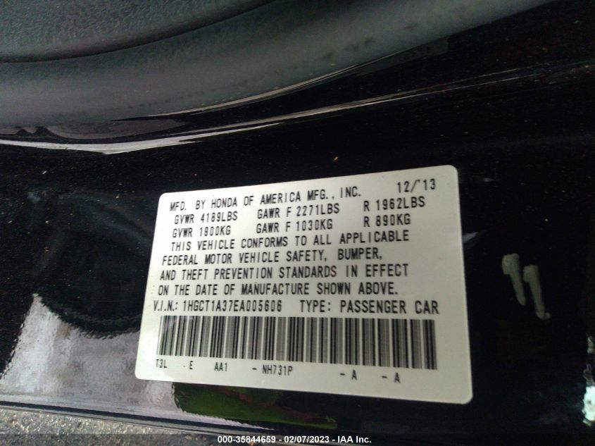 2014 HONDA ACCORD COUPE LX-S - 1HGCT1A37EA005606