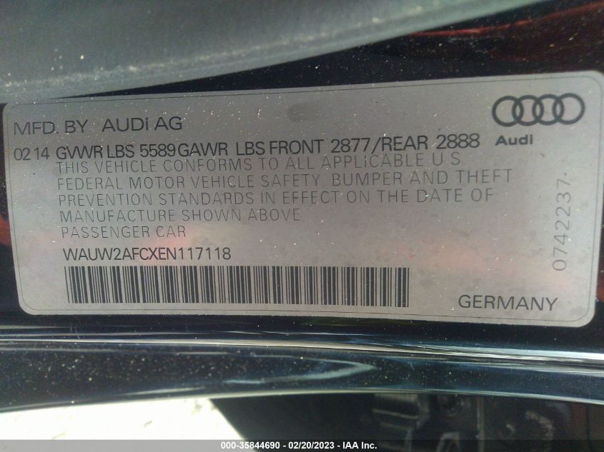 2014 AUDI S7 PRESTIGE - WAUW2AFCXEN117118