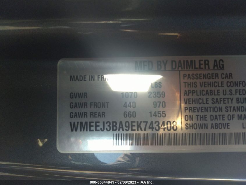 2014 SMART FORTWO PURE/PASSION WMEEJ3BA9EK743408