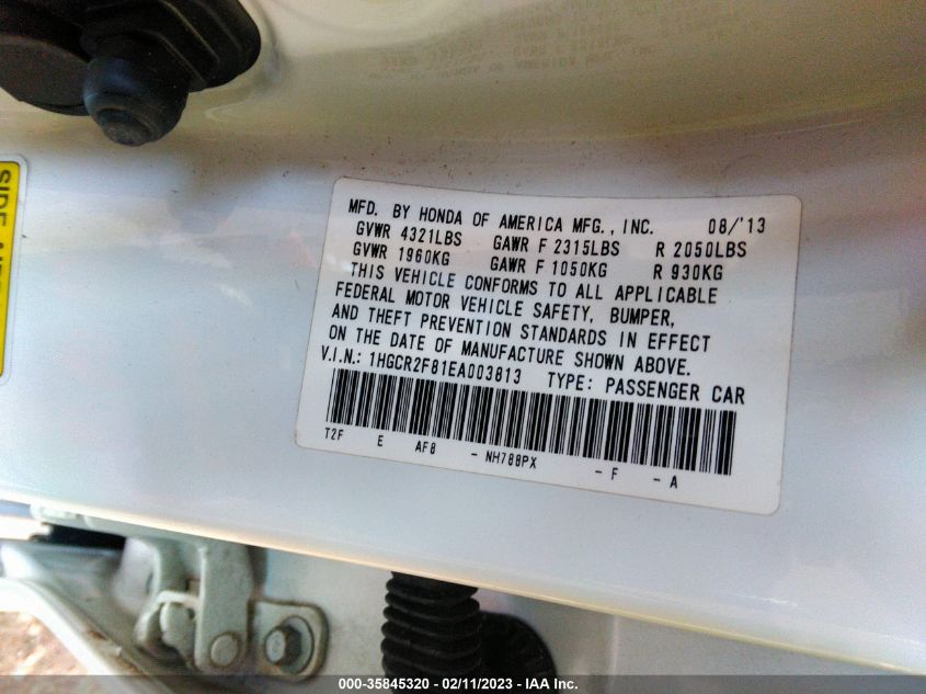 2014 HONDA ACCORD SEDAN EX-L - 1HGCR2F81EA003813