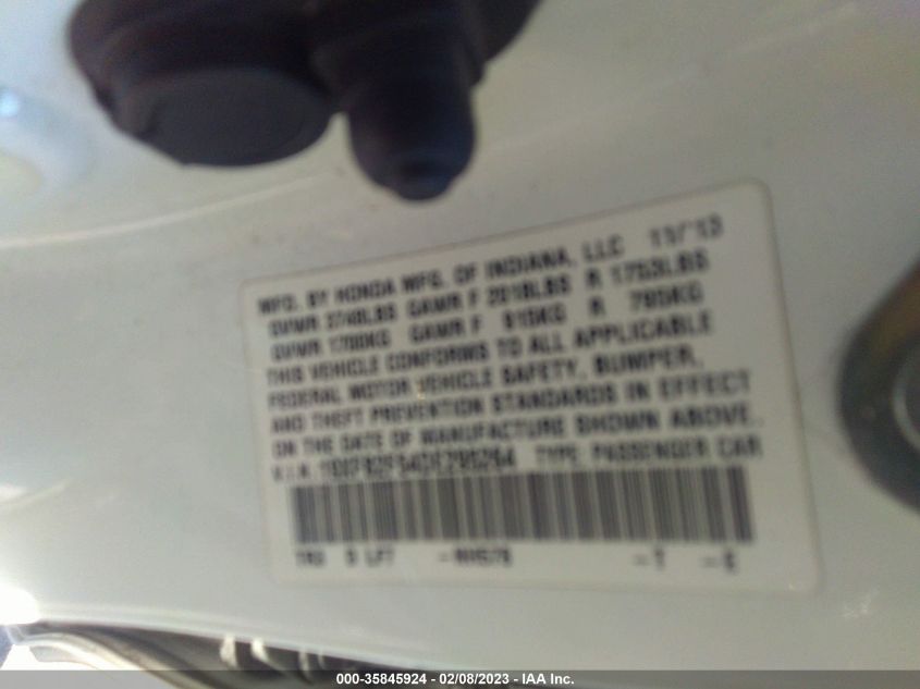2013 HONDA CIVIC SDN LX 19XFB2F54DE295264