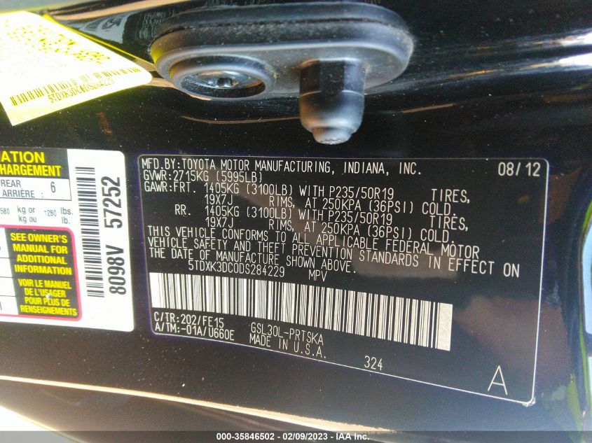 2013 TOYOTA SIENNA SE - 5TDXK3DC0DS284229