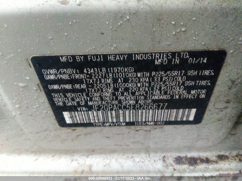 2014 SUBARU XV CROSSTREK PREMIUM - JF2GPACC5E8266677