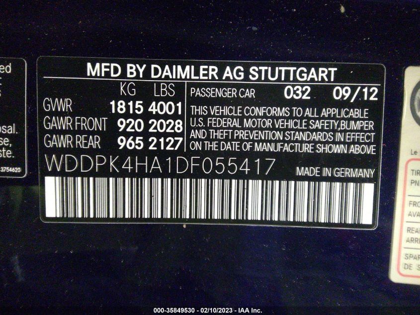 2013 MERCEDES-BENZ SLK-CLASS SLK 250 - WDDPK4HA1DF055417
