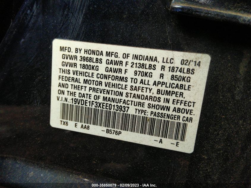 2014 ACURA ILX - 19VDE1F3XEE013937