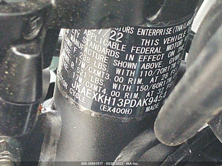 2023 KAWASAKI EX400 JKAEXKH13PDAK9454
