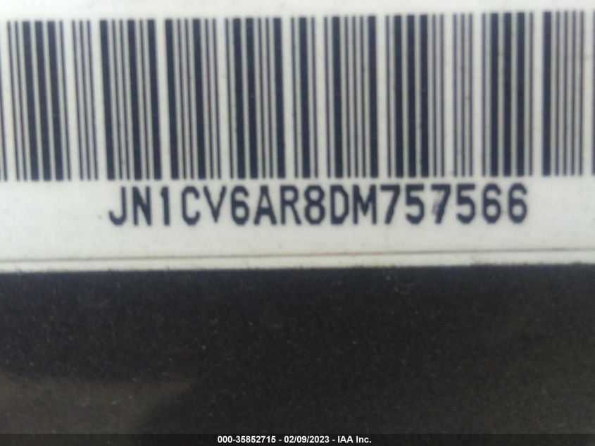 2013 INFINITI G37X - JN1CV6AR8DM757566