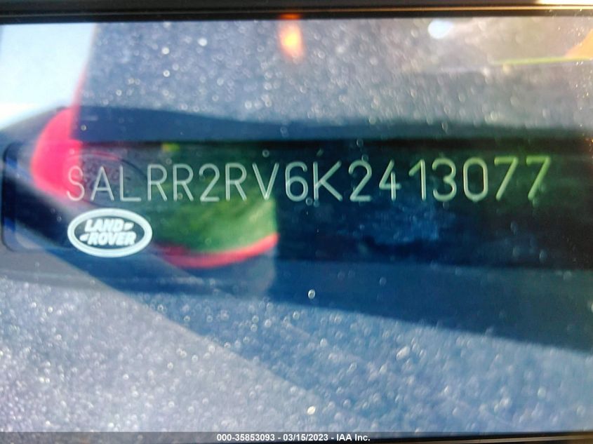 2019 LAND ROVER DISCOVERY HSE - SALRR2RV6K2413077